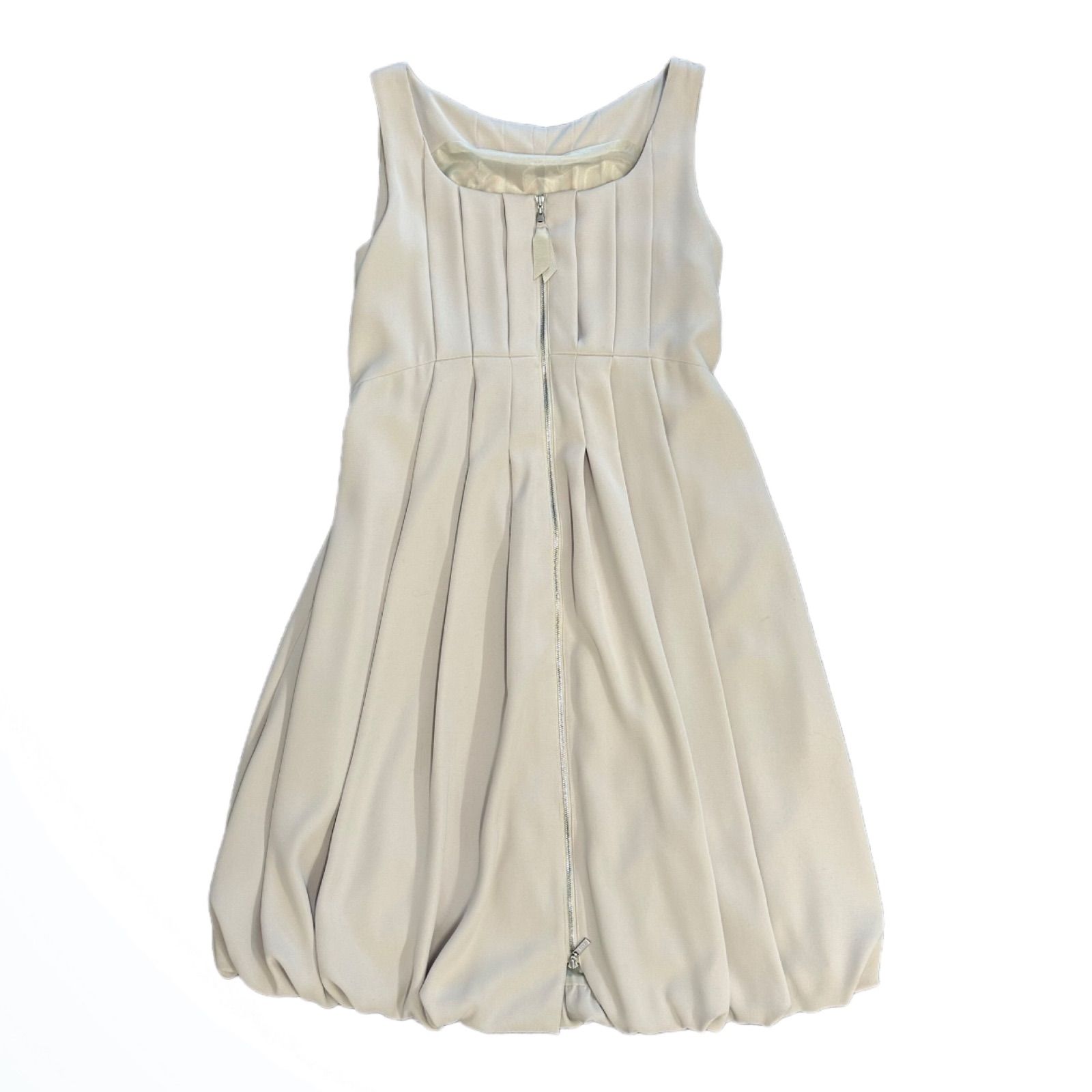 FOXY NEWTORK フォクシー ニューヨーク ノースリーブ ワンピース M ベージュ レディース アパレル