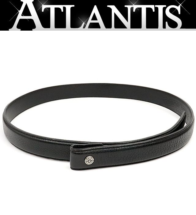 広尾店 クロムハーツ CHROME HEARTS 1インチ ベルトストラップ レザー シルバー メンズ size 32 黒 17550