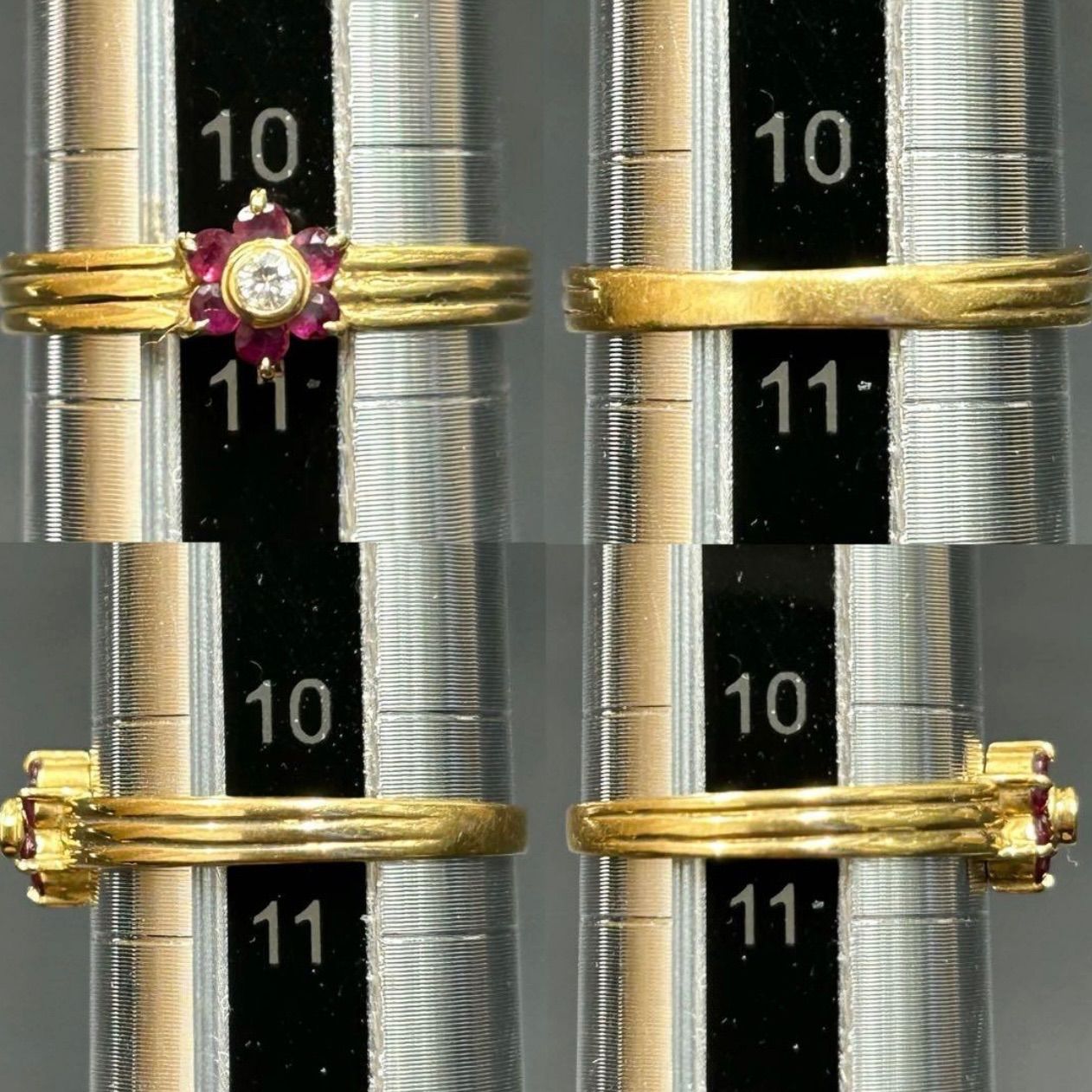 レディース 18金 K18 ゴールド GOLD 750 天然ルビー6粒 天然 