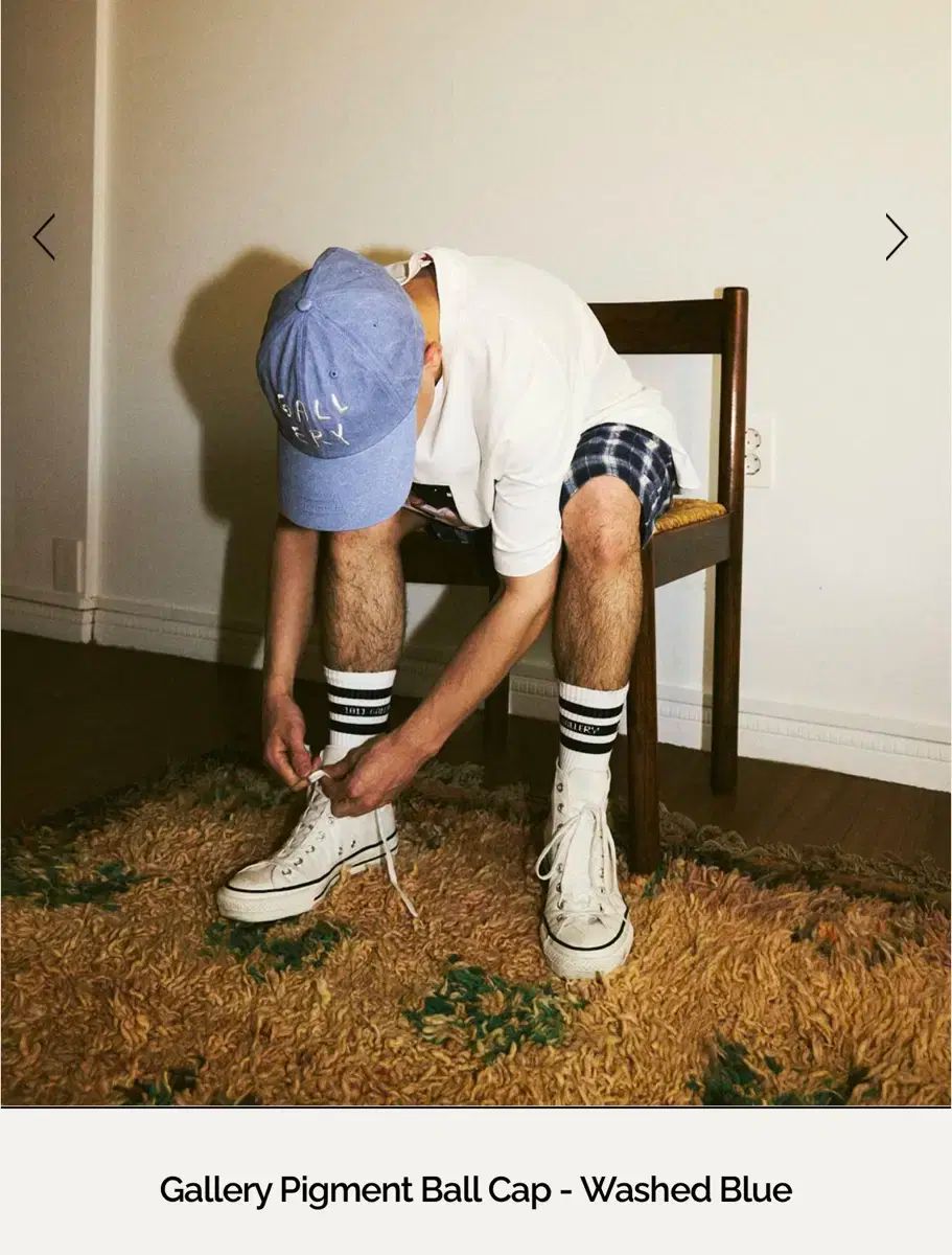 1011ギャラリー ピグメント ベースボールキャップ ウォッシュド ブルー OS