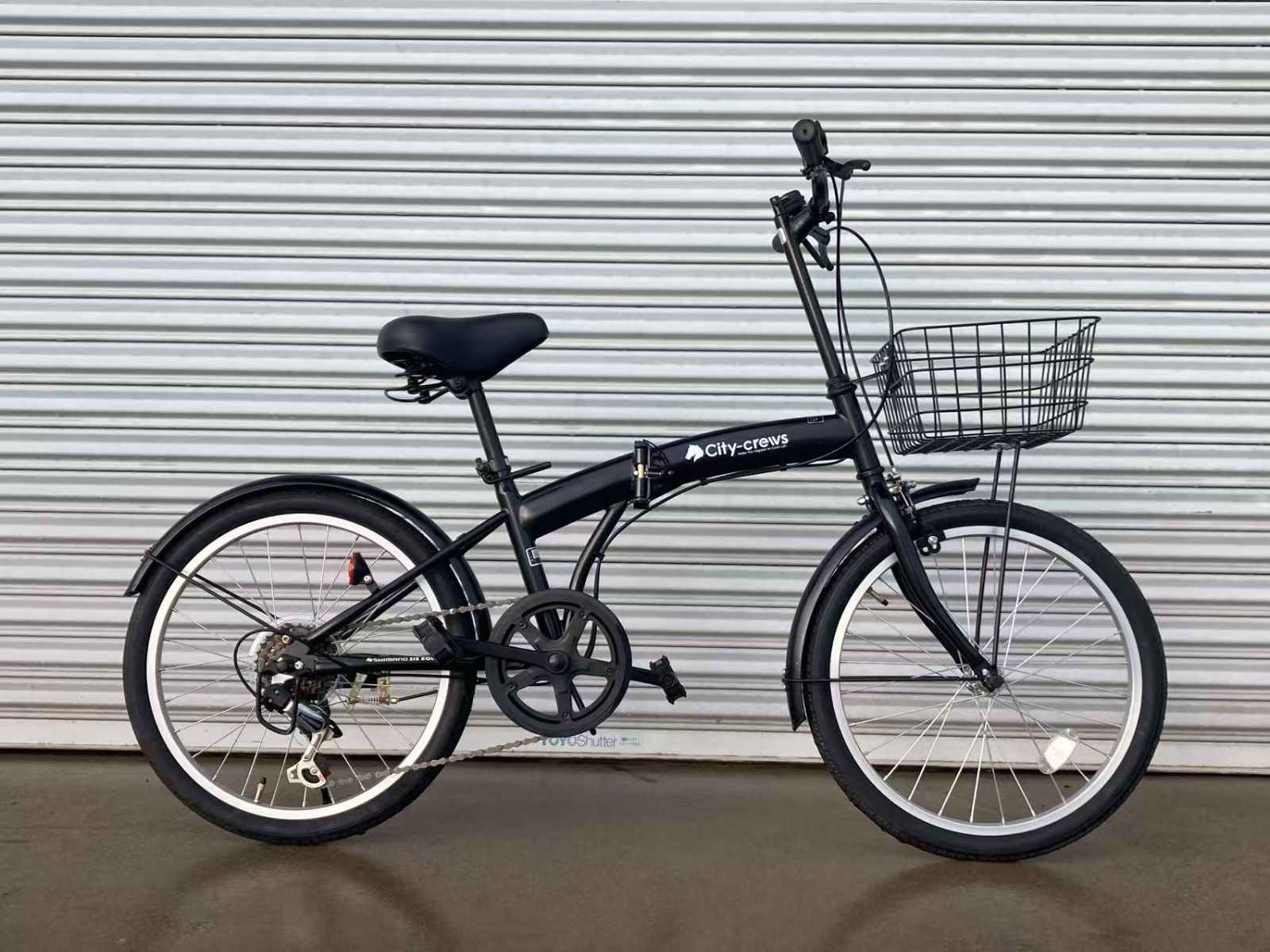 アウトレット品 折りたたみ自転車 20インチ カゴ付き シマノ 6段変速 CC-10 マットブラック