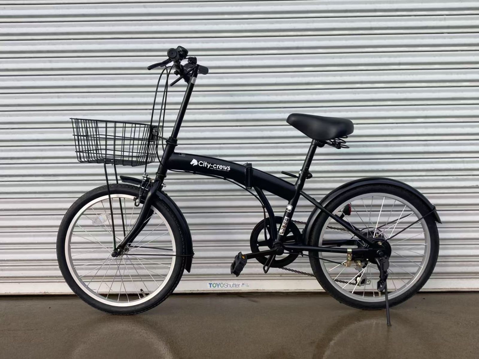 アウトレット品 折りたたみ自転車 20インチ カゴ付き シマノ 6段変速 CC-10 マットブラック