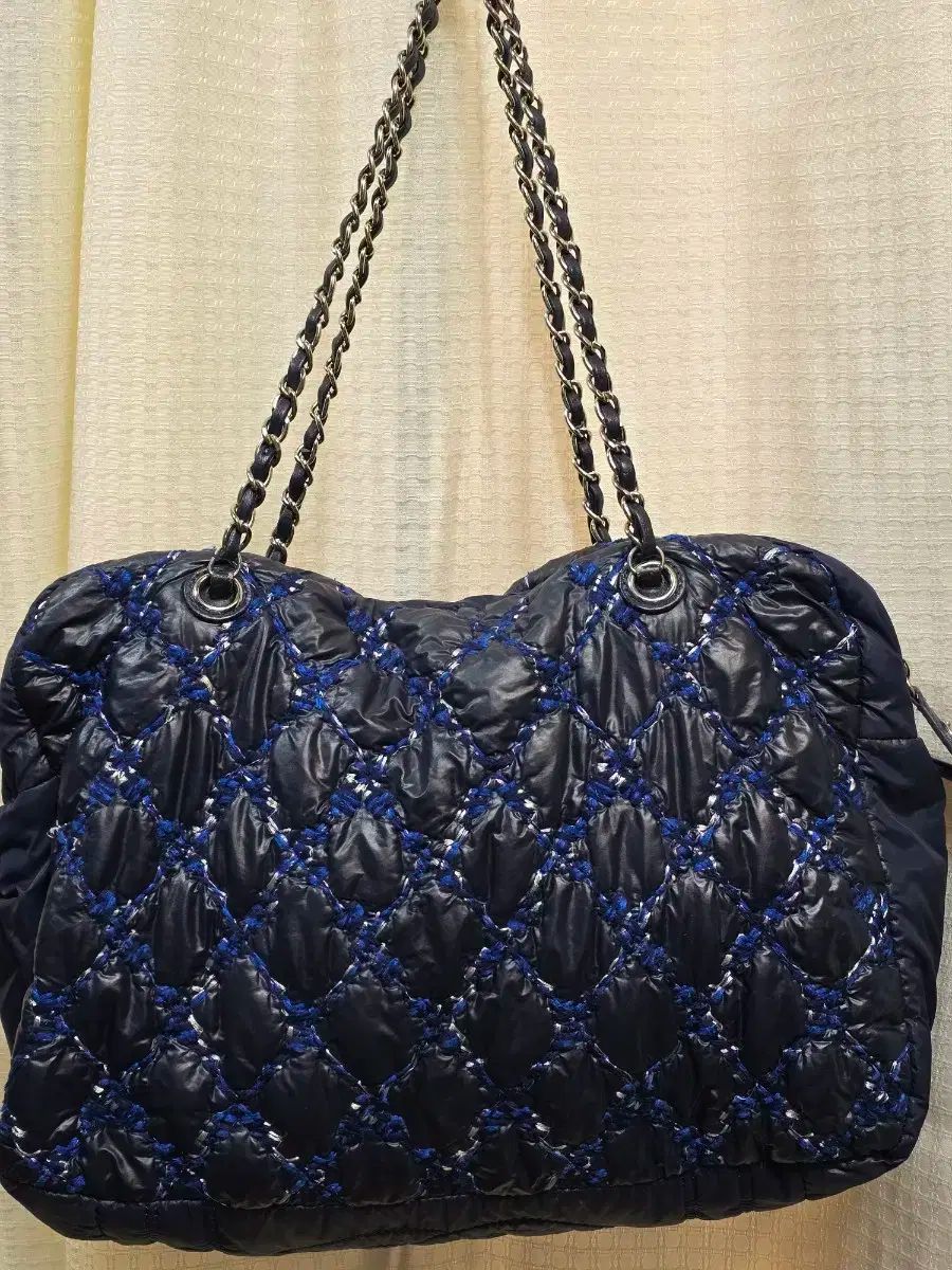 シャネル チェーン キルティング ショルダーバッグ ネイビー