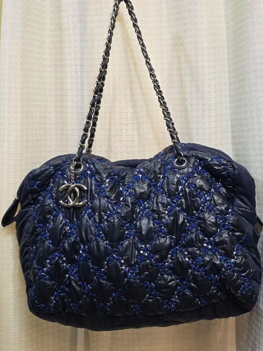 シャネル チェーン キルティング ショルダーバッグ ネイビー