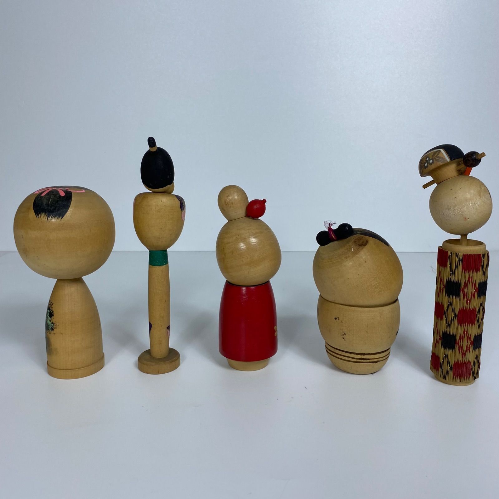 昭和レトロ 創作こけし 5体まとめ売り 木製 郷土人形 民芸品