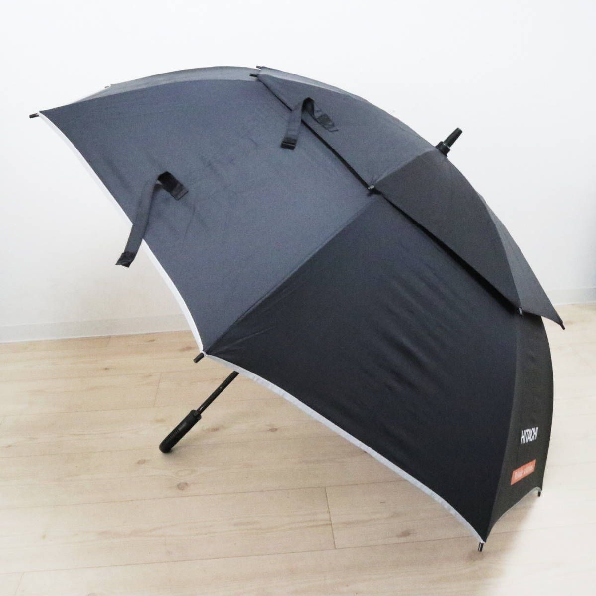 HITACHI 日立建機 ロゴ 二層長傘 ブラック ケース付 S 09-t 001