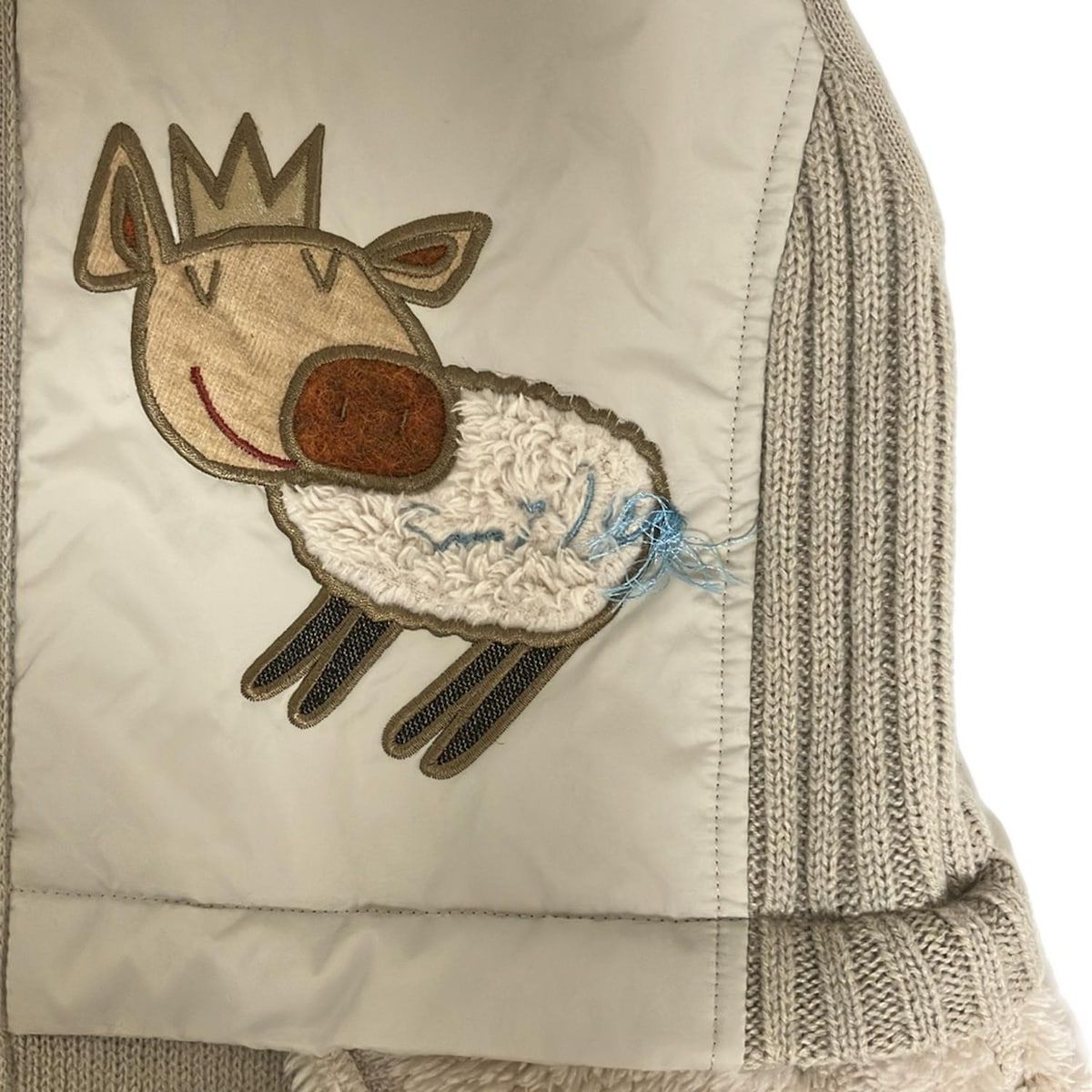  アルベロベロ オレボレブラ ベスト レディース - ベージュ×ブラウン×マルチ ニット ジップアップ ロング丈 フード付き ベスト ジレ ベスト ジレ ビスチェ