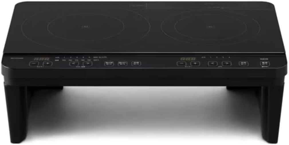 2口IHコンロスタンド付き ブラック アイリスオーヤマ IHK-WT41S-B