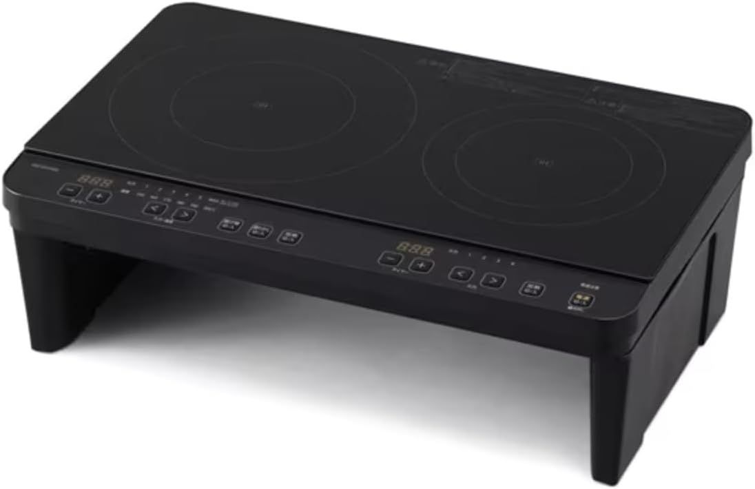 2口IHコンロスタンド付き ブラック アイリスオーヤマ IHK-WT41S-B