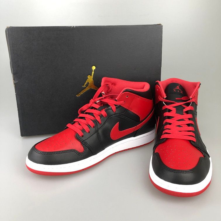 NIKE ナイキ DQ8426-060 AIR JORDAN １ MID BRED TOE ナイキ スニーカー RED BLACK 160-250722-SY-01-iwa