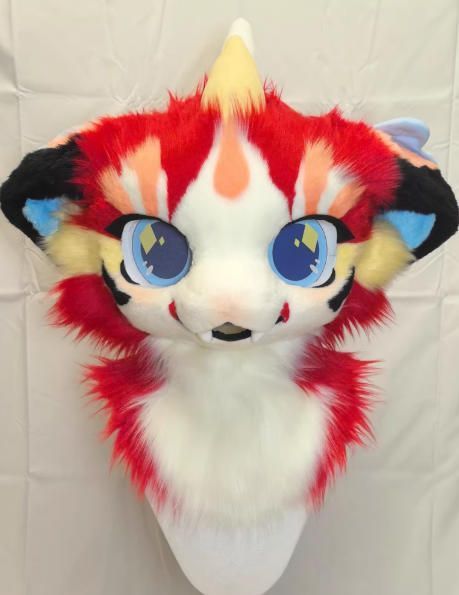 ファースーツ 着ぐるみセット NO.277 ドラゴン 赤 ケモノ ファースーツ 全頭ヘッド ぬいぐるみ コスプレ コスチューム kigurumi