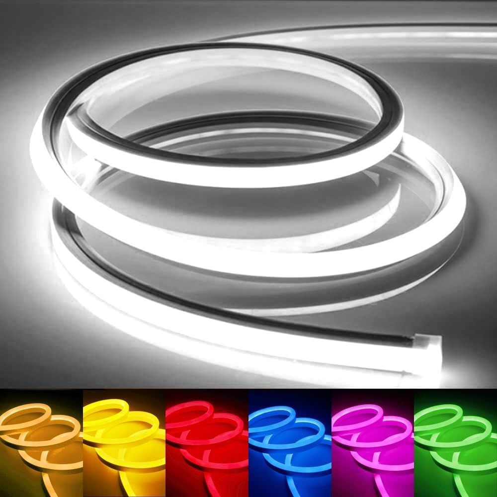 LEDテープライト 100V EL蛍光チューブ管 高輝度 屋外 防水 室内 ネオンライト 切断 折り曲げ自在 間接照明 配線不要 プラグアンドプレイ