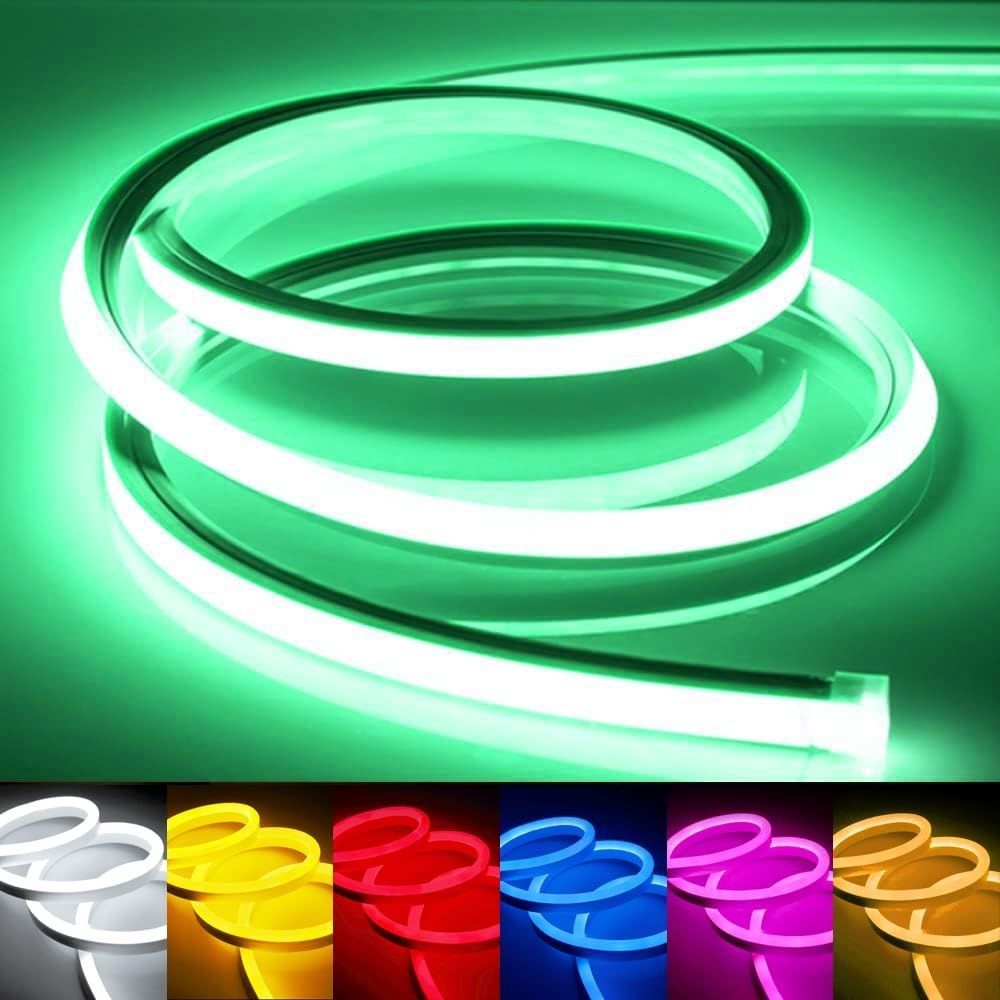 LEDテープライト 100 V EL蛍光チューブ 高輝度 屋外 防水 室内 LEDライト ネオンライト 切断 折り曲げ自在 間接照明 配線不要 プラグアンドプレイ クリーン 10メートル