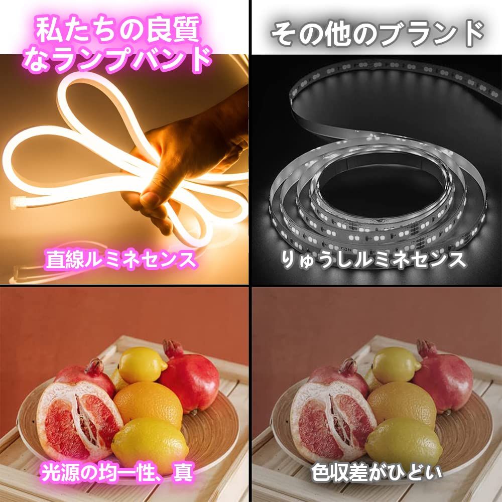 LEDテープライト 45M RGB 100V EL蛍光チューブ管 高輝度 屋外 防水 16色変換 室内 LEDライト ネオンライト 呼吸ランプモードの調整 な輝度 切断 折り曲げ自在 間接照明 配線不要 プラグアンドプレイ NEXPOTALLINN_EU