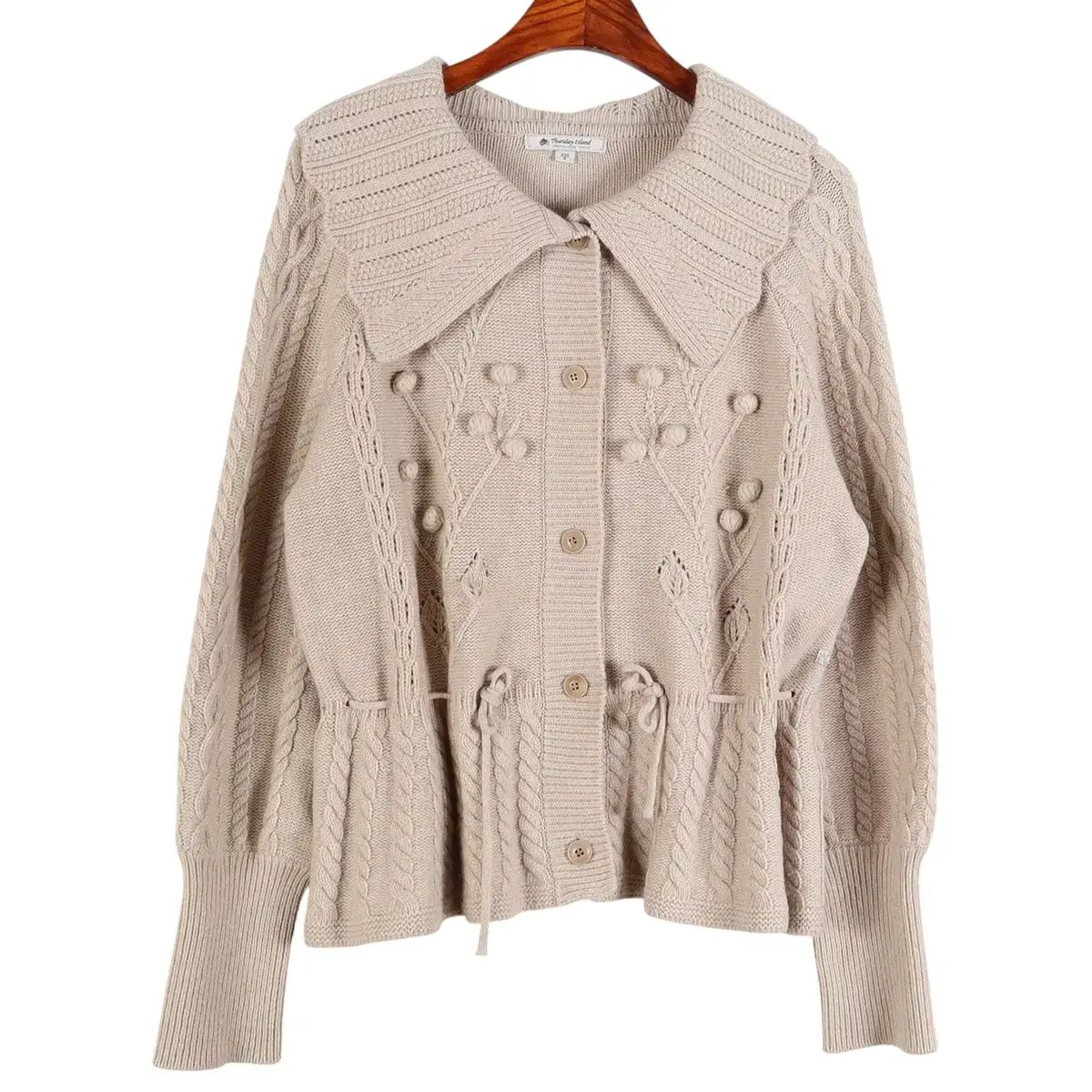 サースデーアイランド ビック襟 ボリューム カーディガン ウィメンズ S k948