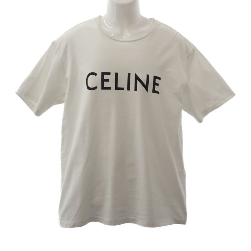 セリーヌ CELINE ルーズ Tシャツ M 01 CC 半袖Ｔシャツ コットン チョーク ブラック レディース メンズ ABランク
