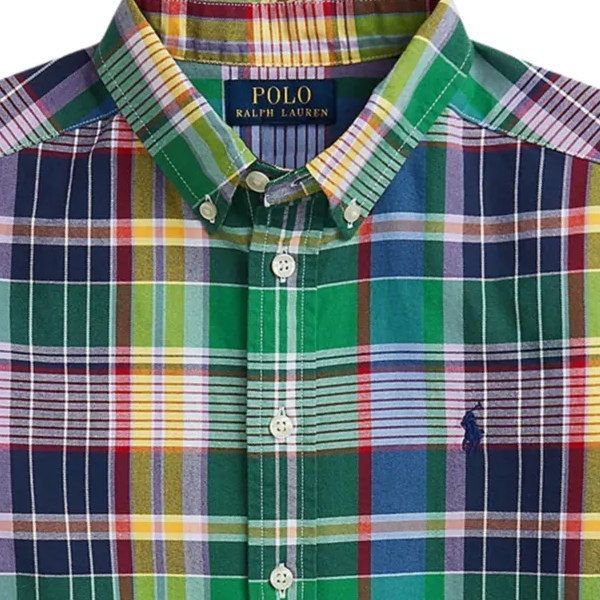  ラルフローレン 長袖プラッドＯＸシャツ 長袖シャツ ブラウス トップス