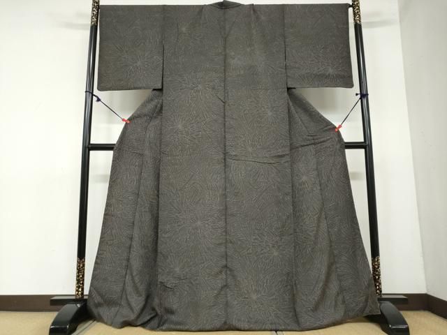 平和屋着物 上質な小紋 紬地 乱菊 正絹 DAAY5472ud