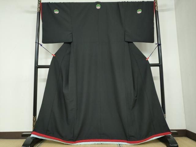 平和屋着物 男性 黒紋付 洗える着物 DAAY5477ud