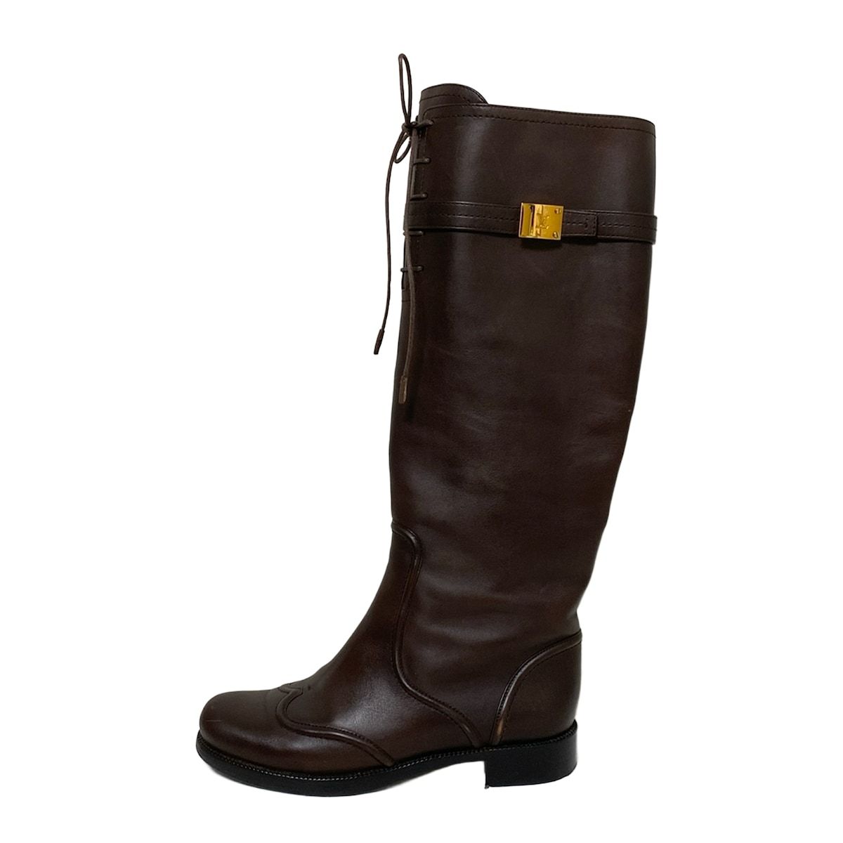 LOUIS VUITTON ルイヴィトン ロングブーツ 36 レディース - ダークブラウン レザー