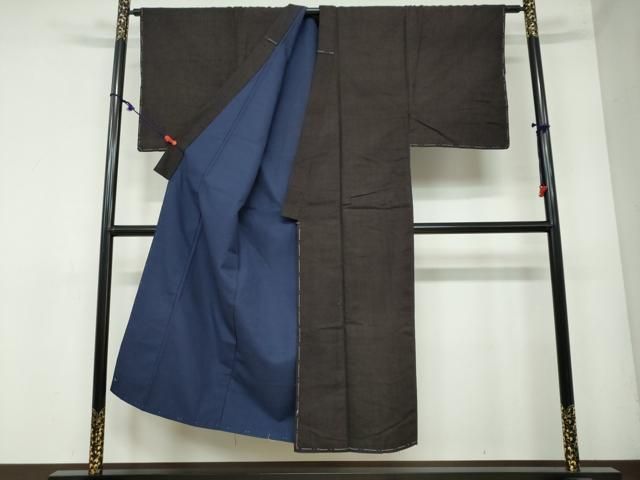 平和屋着物 男性 紬 縞 正絹 ud