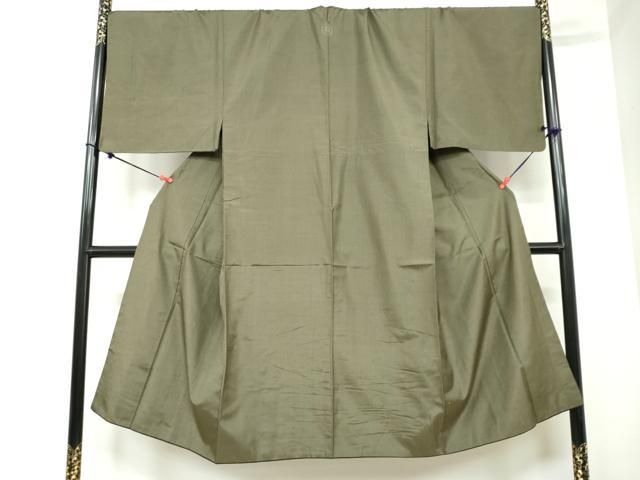 平和屋着物 男性 紬 海松色 正絹 DAAY5482ud