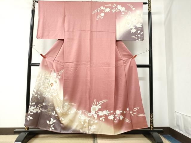 平和屋着物 訪問着 辻が花 刺繍 暈し染め 金彩 正絹 CAAZ3193yc