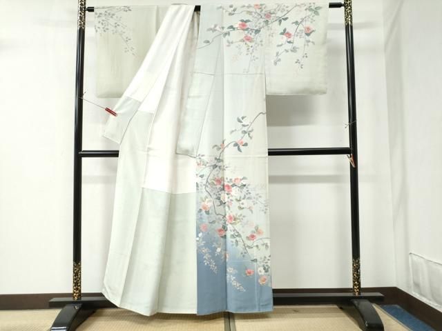 平和屋着物 訪問着 友禅 作家物 枝花文 暈し染め 金彩 正絹 CAAZ3206yc