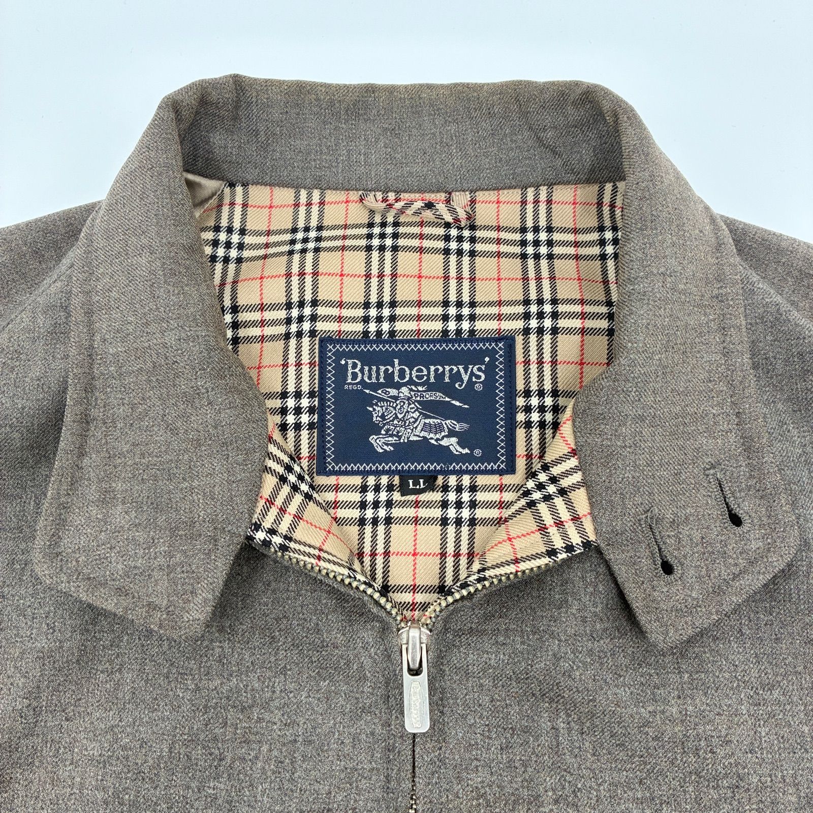 バーバリー ハリントンジャケット ブルゾン ウール ノバチェック Burberrys バーバリーズ ヴィンテージ ジップ ウールブルゾン