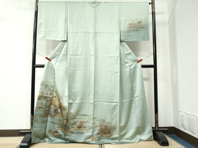 平和屋着物 訪問着 樹林京風景文 暈し染め 金銀彩 ロング丈 正絹 CAAZ3227yc