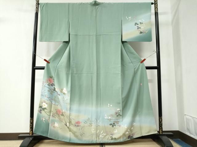 平和屋着物 訪問着 友禅 作家物 枝椿 暈し染め さが美扱い 正絹 CAAZ3237yc