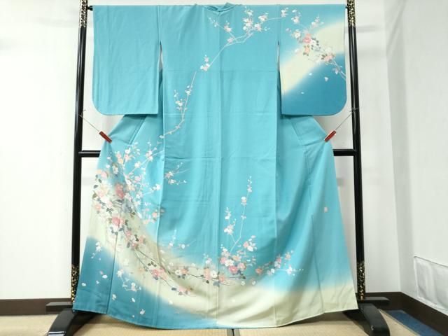 平和屋着物 訪問着 友禅 作家物 枝牡丹 暈し染め 正絹 CAAZ3245yc