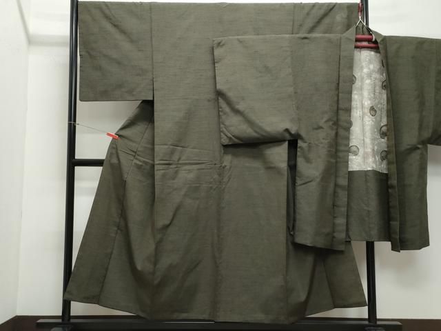 平和屋着物 男性 紬 アンサンブル 涅色 正絹 CAAZ8081vf