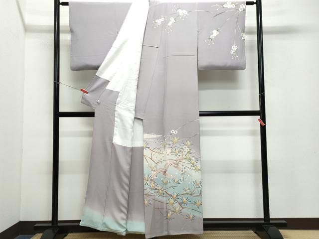 平和屋着物 本加賀友禅作家 前川 哲 訪問着 渡り橋枝松花文 暈し染め 正絹 CAAZ8090vf