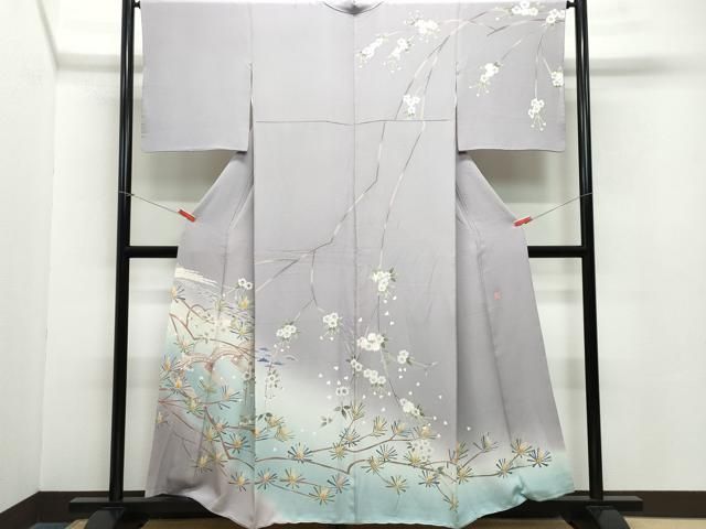 平和屋着物 本加賀友禅作家 前川 哲 訪問着 渡り橋枝松花文 暈し染め 正絹 CAAZ8090vf