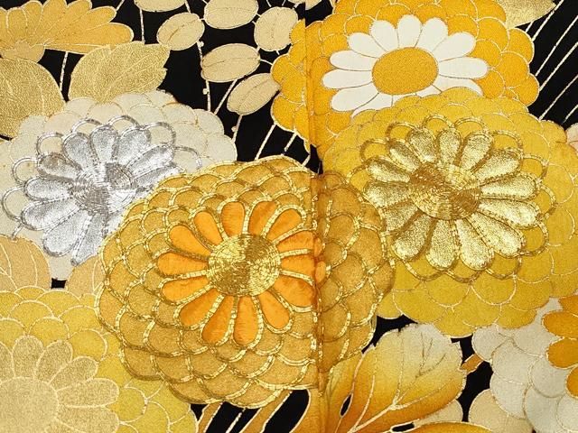 平和屋着物○訪問着 駒刺繍 流水鴛鴦花文 金彩 正絹 逸品 AABC9480ck