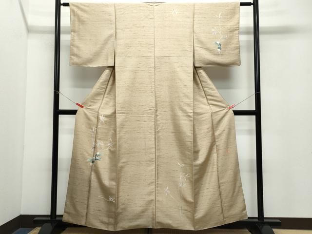 平和屋着物 訪問着 作家物 白山紬 枝花文 正絹 CAAZ8101vf