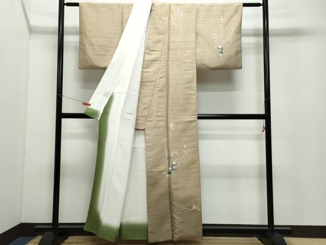 平和屋着物 訪問着 作家物 白山紬 枝花文 正絹 CAAZ8101vf