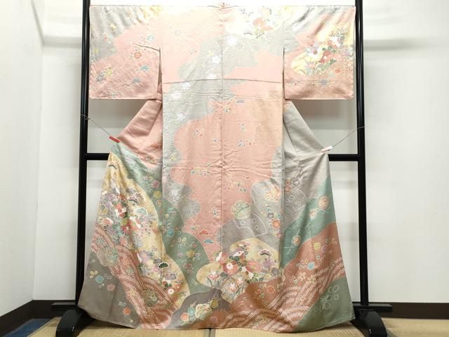 平和屋着物 訪問着 草花文 金彩 正絹 CAAZ8104vf