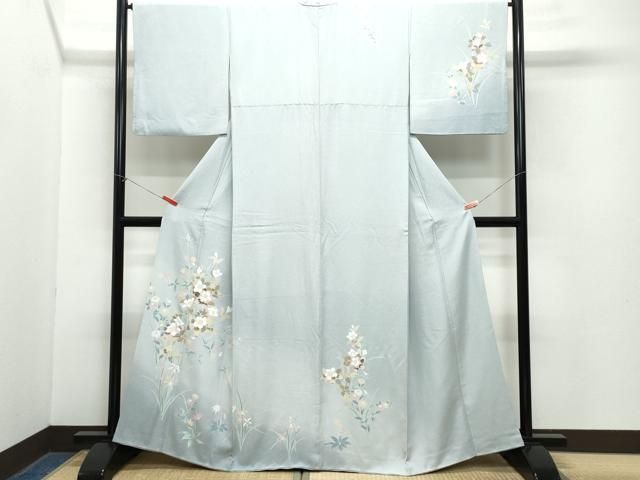 平和屋着物 訪問着 友禅 草花文 暈し染め 正絹 vf