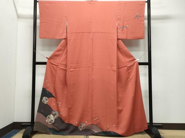 平和屋着物 染色の魔術師 染乃座 大久保玄才 そめのざ玄才 訪問着 雪輪草花文 金彩 正絹 CAAZ8107vf