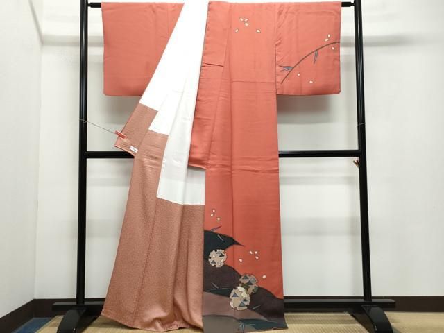 平和屋着物 染色の魔術師 染乃座 大久保玄才 そめのざ玄才 訪問着 雪輪草花文 金彩 正絹 CAAZ8107vf