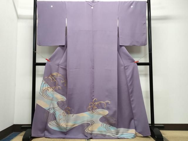 平和屋着物 創業460年 千總 色留袖 駒刺繍 立波文 金彩 大丸扱い 正絹 CAAZ8108vf