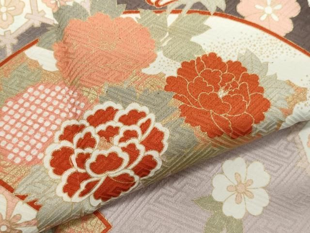 訪問着 地紙草花文