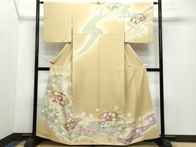 平和屋着物 訪問着 地紙草花文 暈し染め 金彩 正絹 CAAZ8115vf