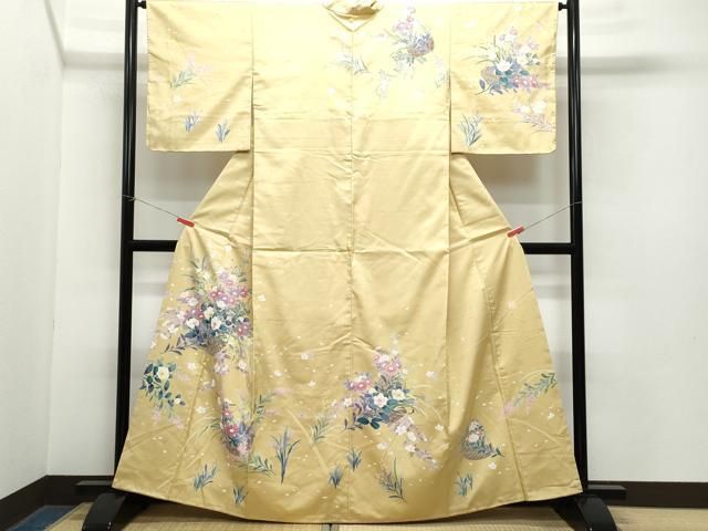 平和屋着物 訪問着 作家物 紬地 花籠文 正絹 CAAZ8123vf