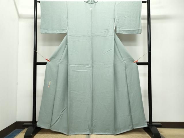 平和屋着物 本草木染作家 瑞鳳 色無地 紋意匠 豆がら茶色 正絹 CAAZ8168vf