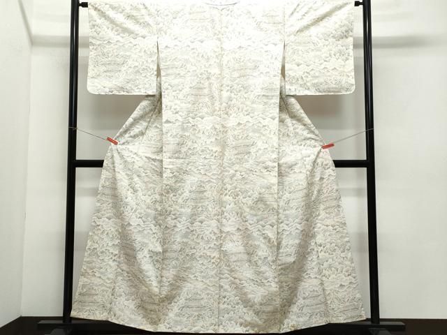 平和屋着物 上質な紬 風景草木文 正絹 CAAZ8171vf