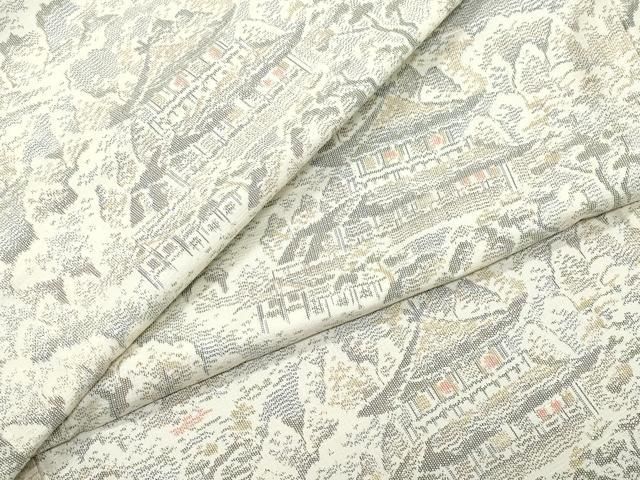 平和屋着物 上質な紬 風景草木文 正絹 CAAZ8171vf