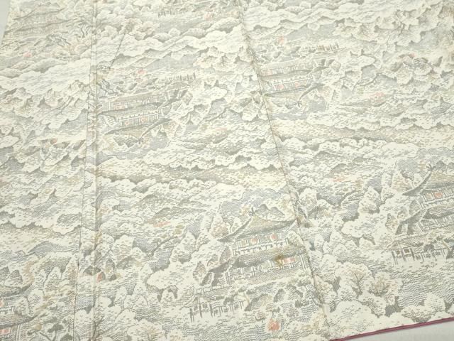 上質な紬 風景草木文